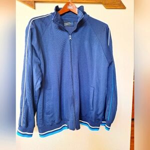 Pineapple Connection  Zip Up Track Jacket. Navy with white/blue. Mens size M